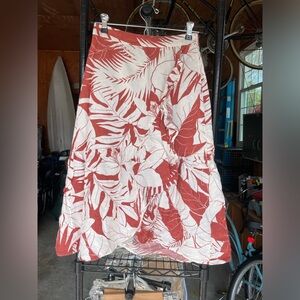 Red and White Floral Skirt